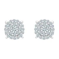 1/4 CT. T.W. Natural White Diamond 10K White Gold 5.9mm Stud Earrings