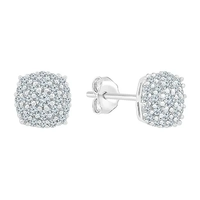 1/4 CT. T.W. Natural White Diamond 10K White Gold 5.8mm Stud Earrings