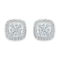 1/2 CT. T.W. Natural White Diamond 10K White Gold 9.9mm Stud Earrings