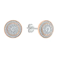 1/2 CT. T.W. Natural White Diamond 10K Two Tone Gold 10.9mm Stud Earrings