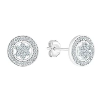 1/4 CT. T.W. Natural White Diamond 10K White Gold 9mm Stud Earrings