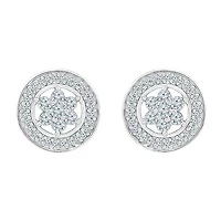 1/4 CT. T.W. Natural White Diamond 10K White Gold 9mm Stud Earrings