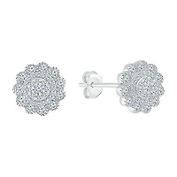 3/8 CT. T.W. Natural White Diamond 10K White Gold 9.2mm Stud Earrings