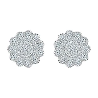 3/8 CT. T.W. Natural White Diamond 10K White Gold 9.2mm Stud Earrings