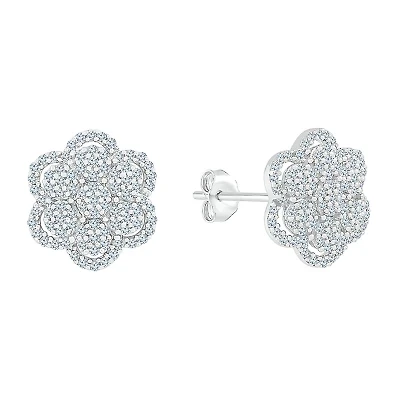 1/3 CT. T.W. Natural White Diamond 10K White Gold 11.5mm Stud Earrings