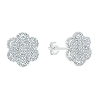 1/3 CT. T.W. Natural White Diamond 10K White Gold 11.5mm Stud Earrings