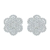1/3 CT. T.W. Natural White Diamond 10K White Gold 11.5mm Stud Earrings