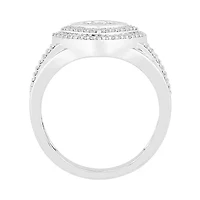 Womens /4 CT. T.W. Natural White Diamond 10K Gold Halo Cocktail Ring