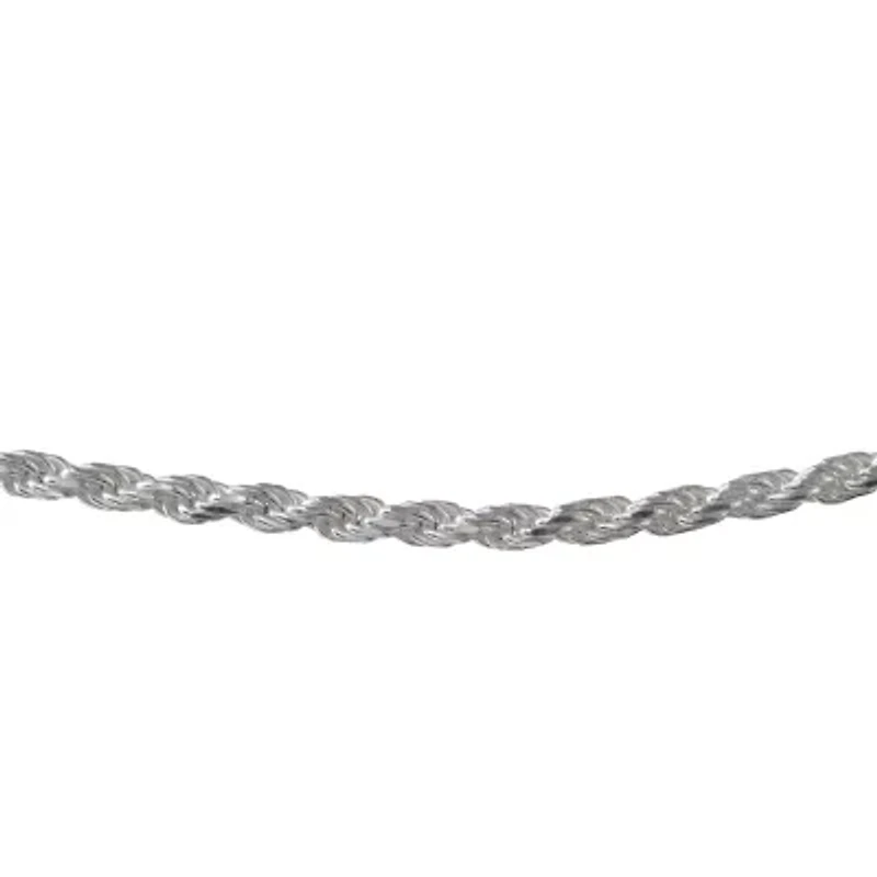 Made in Italy Unisex Adult Sterling Silver Inch Rope Chain Necklace