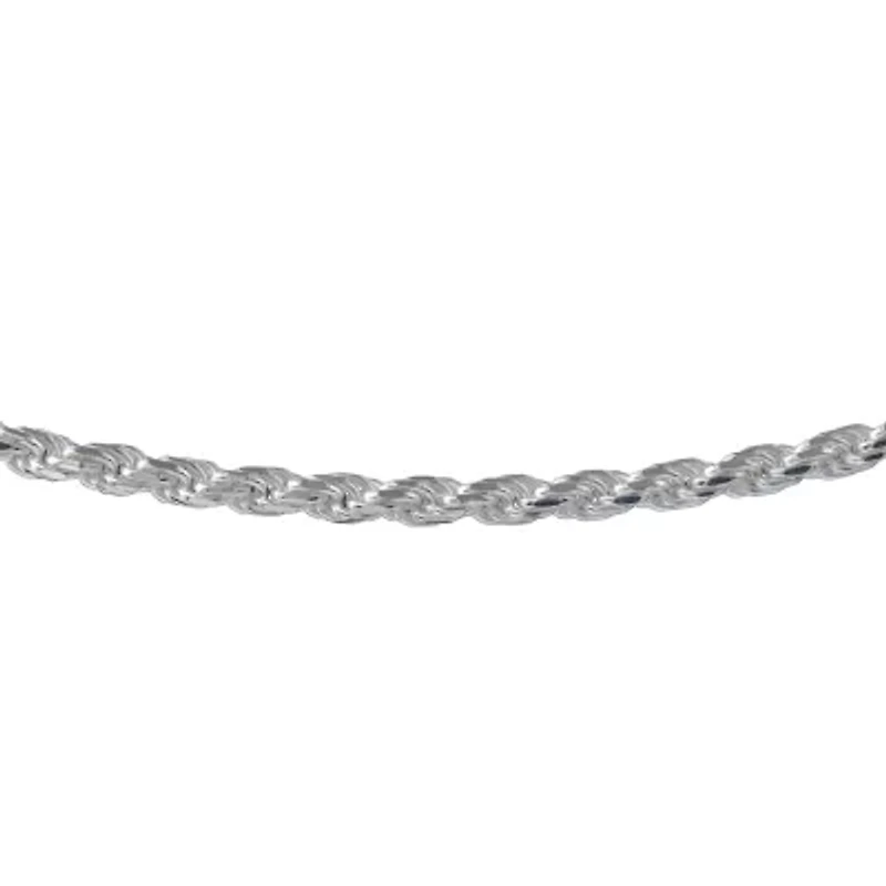 Made in Italy Unisex Adult Sterling Silver 30 Inch Rope Chain Necklace