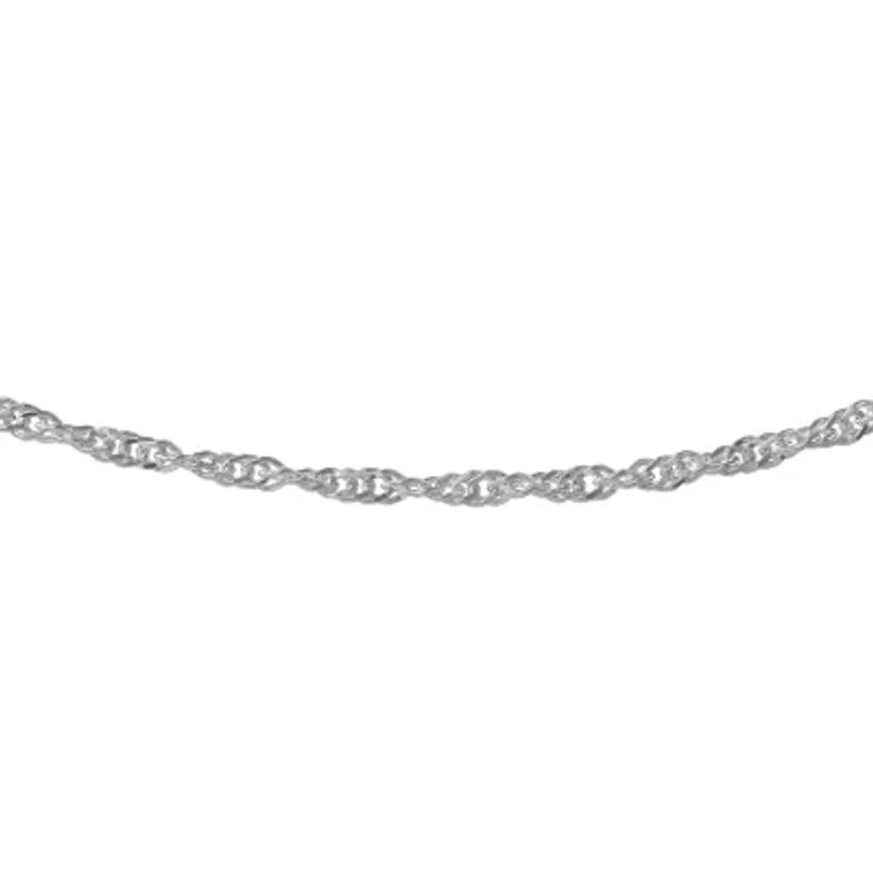 Made in Italy Sterling Silver Solid Singapore Chain Necklace