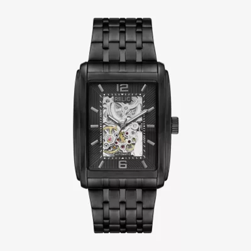 Relic By Fossil Mens Black Stainless Steel Bracelet Watch Zr77331