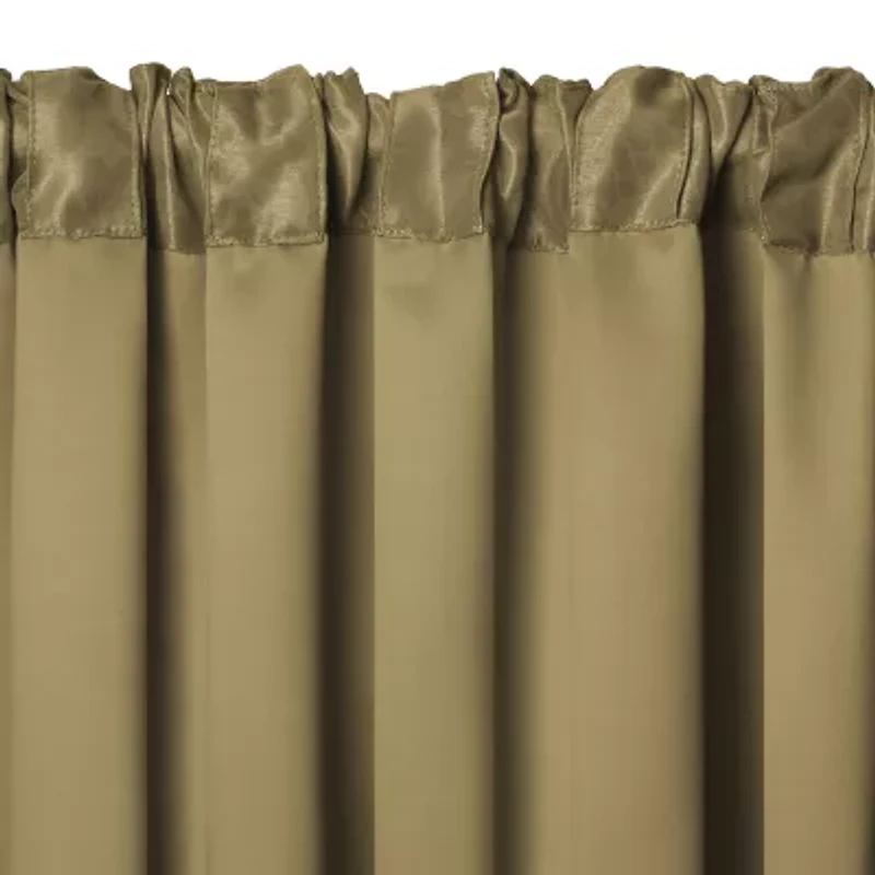Elrene Home Fashions Antonia Floral Damask Back Tab Embellished Blackout Single Curtain Panel