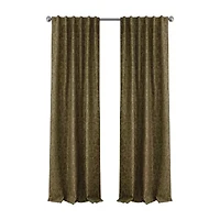 Elrene Home Fashions Antonia Floral Damask Back Tab Embellished Blackout Single Curtain Panel