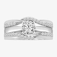 Womens 1/3 CT. T.W. Natural White Diamond 14K Gold Wedding Ring Guard