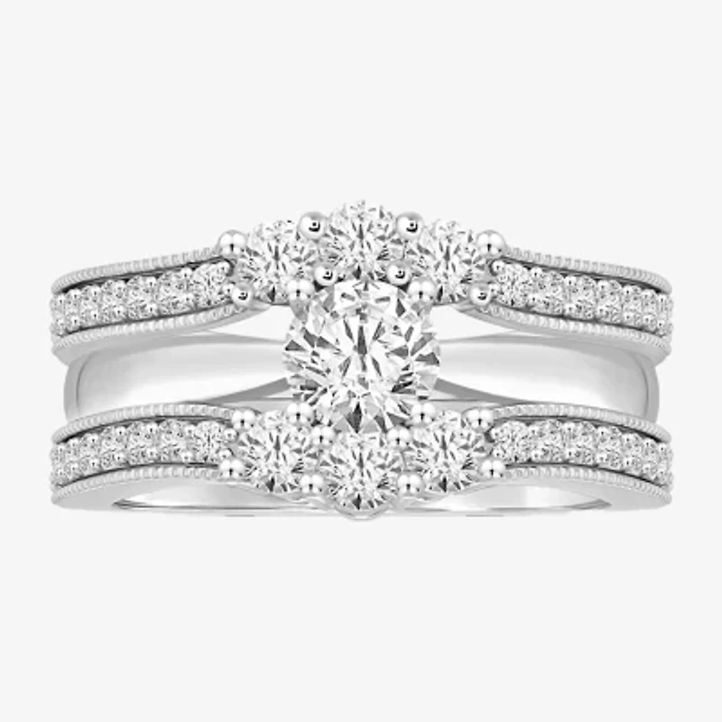 Womens 3/4 CT. T.W. Natural White Diamond 14K Gold Ring Guard