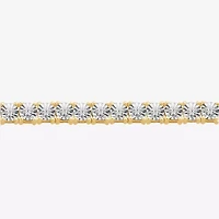 Mens White Diamond 10K Gold 24 Inch Tennis Necklace