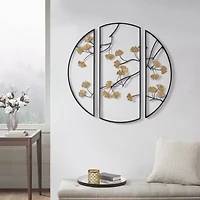 Madison Park Golden Gingko Leaves 3-pc. Floral Metal Wall Art