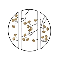 Madison Park Golden Gingko Leaves 3-pc. Floral Metal Wall Art