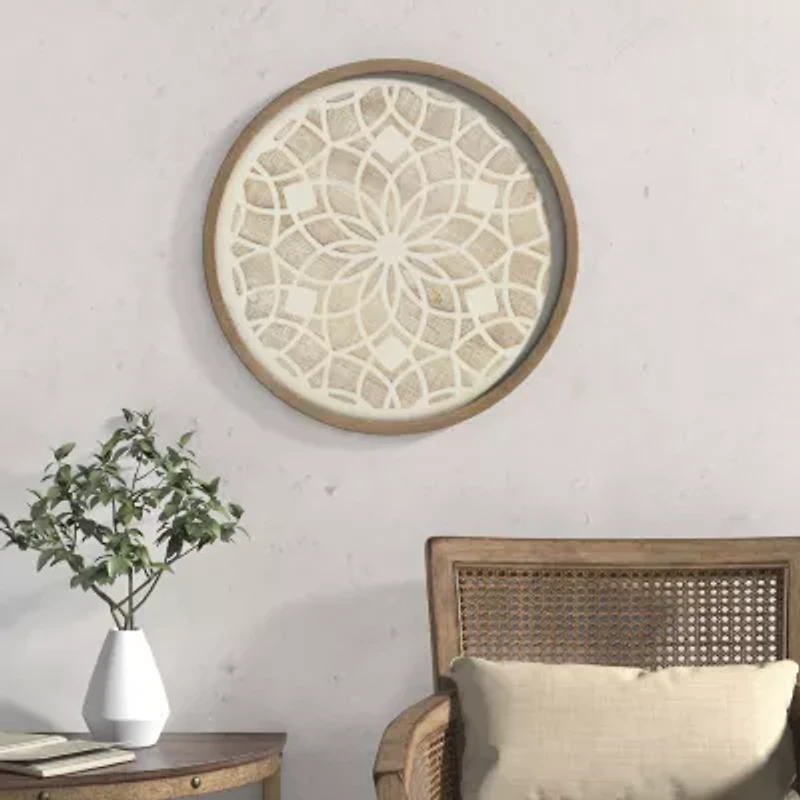 Madison Park Leah Medallion Wood Wood Wall Art