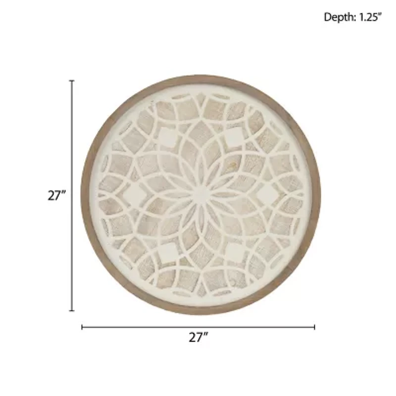 Madison Park Leah Medallion Wood Wood Wall Art