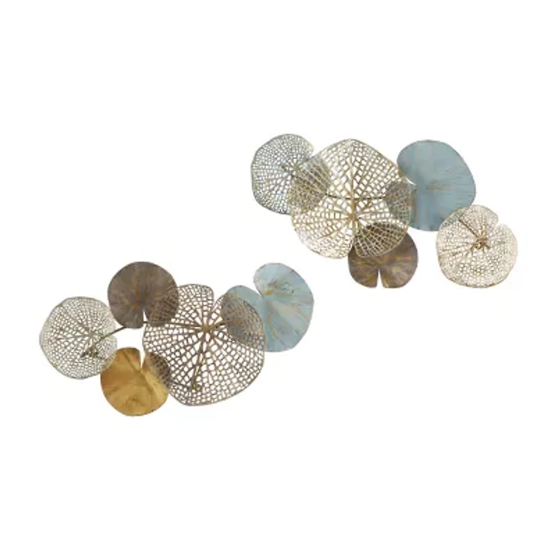 Madison Park Lenzie Lily Pad Leaves Metal 2-pc. Wall Art Set