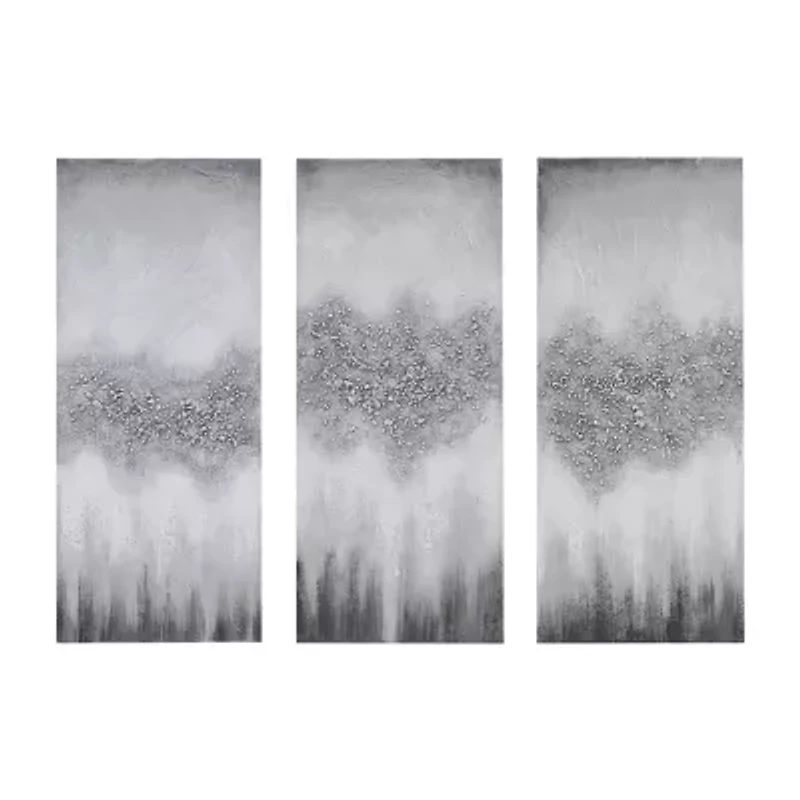 Madison Park Glitter Luminous Hand Painted 3pc Set Canvas Art