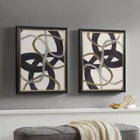 Madison Park Moving Midas Gold Foil Abstract Framed 2-pc. Canvas Art
