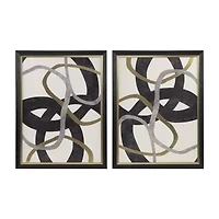 Madison Park Moving Midas Gold Foil Abstract Framed 2-pc. Canvas Art