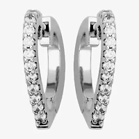Paris 1901 By Charles Garnier Womens Cubic Zirconia Sterling Silver 16.6mm Heart Hoop Earrings