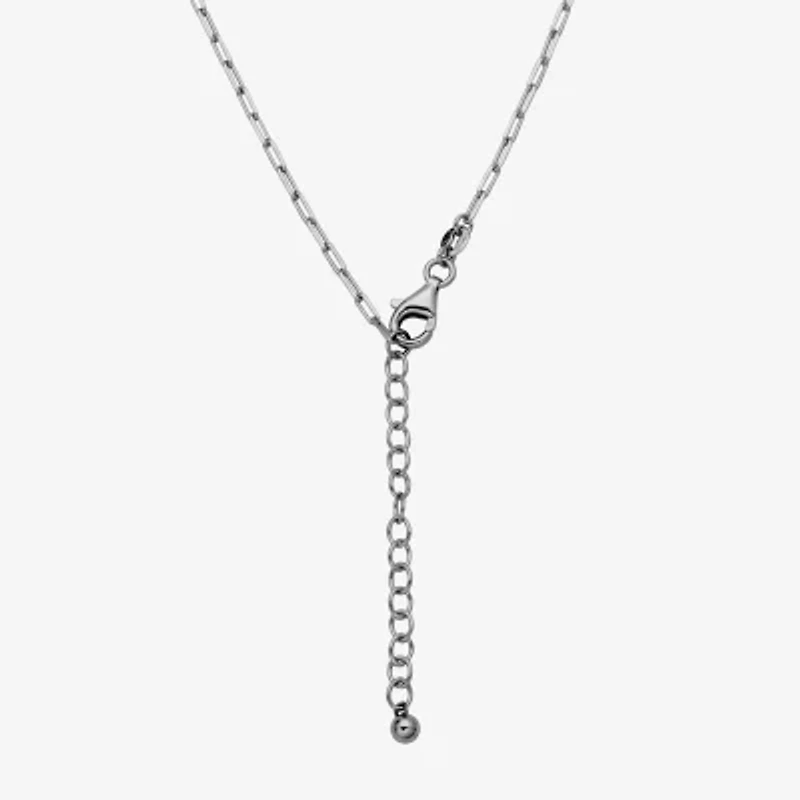 Paris 1901 By Charles Garnier North Star Womens White Cubic Zirconia Sterling Silver Paperclip Round Star 17 Inch Pendant Necklace