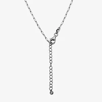 Paris 1901 By Charles Garnier North Star Womens White Cubic Zirconia Sterling Silver Paperclip Round Star 17 Inch Pendant Necklace