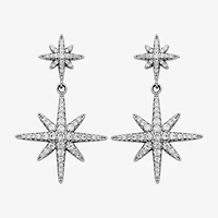 Paris 1901 By Charles Garnier North Star Womens Cubic Zirconia Sterling Silver Star Drop Earrings