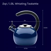 Circulon Enamel On Steel 2-Qt. Whistling Induction Tea Kettle with Flip-Up Spout
