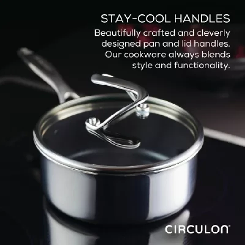 Circulon Steelshield Stainless Steel 2-qt. Sauce Pan with Lid