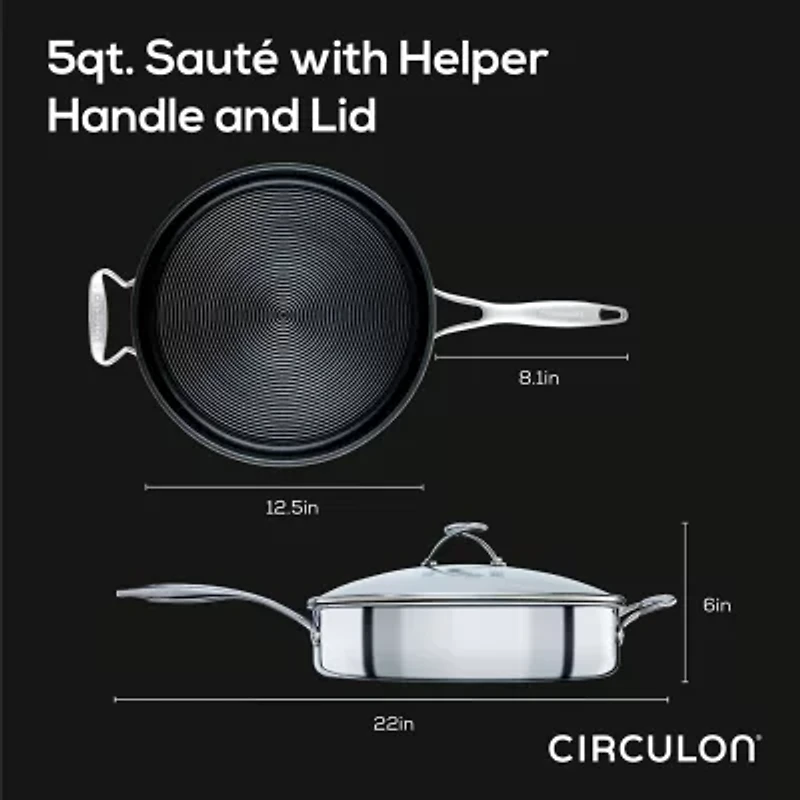 Circulon Steelshield Stainless Steel 5-qt. Saute Pan