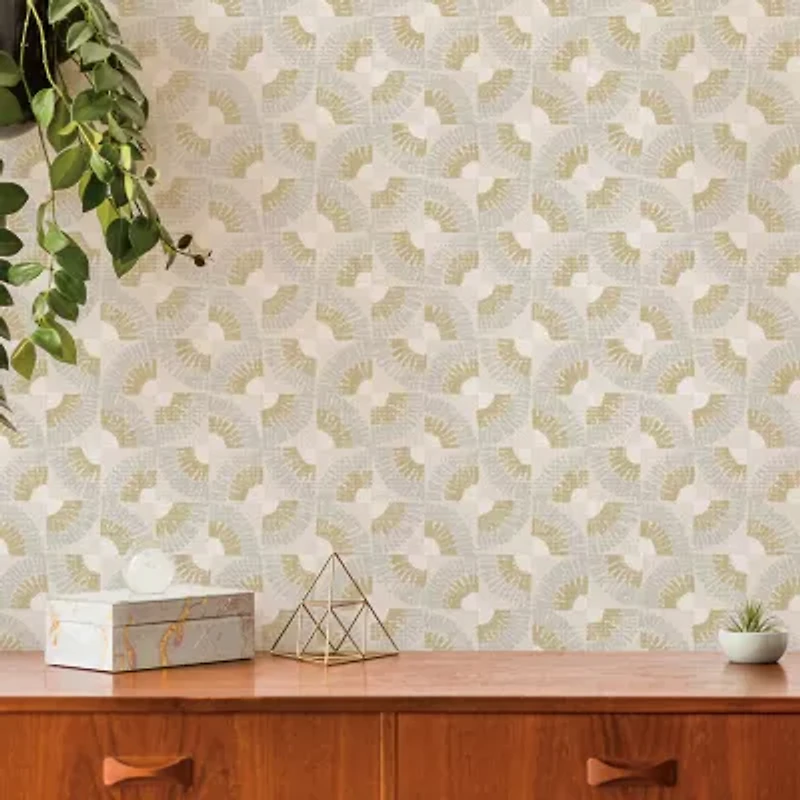 Tempaper Grasscloth Fan Peel & Stick Wallpaper