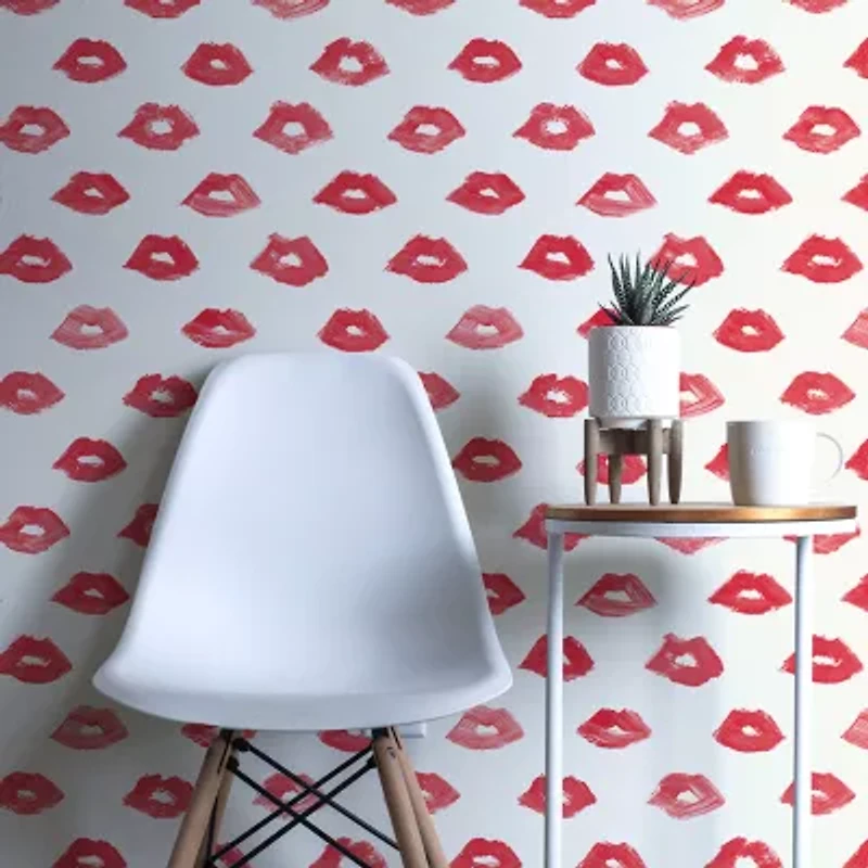 Tempaper Painted Lip Peel & Stick Wallpaper