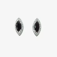 Vieste Rosa Halo Green Crystal 1/2 Inch Marquise Stud Earrings