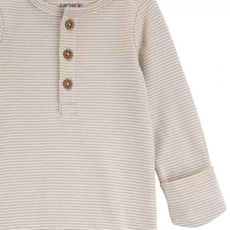 Carter's Baby Unisex Rib Round Neck Long Sleeve 2-pc. Nightgown