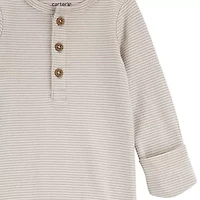 Carter's Baby Unisex Rib Round Neck Long Sleeve 2-pc. Nightgown