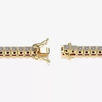 Sparkle Allure Diamond Accent 14K Gold Over Bronze 7.25 Inch Tennis Bracelet