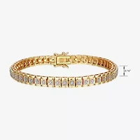 Sparkle Allure Diamond Accent 14K Gold Over Bronze 7.25 Inch Tennis Bracelet