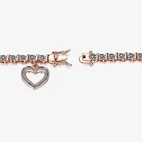 Sparkle Allure Womens Natural Diamond Accent Heart 7.25 Inch Tennis Bracelet