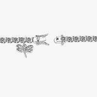 Sparkle Allure Dragonfly Pure Silver Over Bronze Womens Natural Diamond Accent Pure Silver Over Bronze Round 7.25 Inch Tennis Bracelet