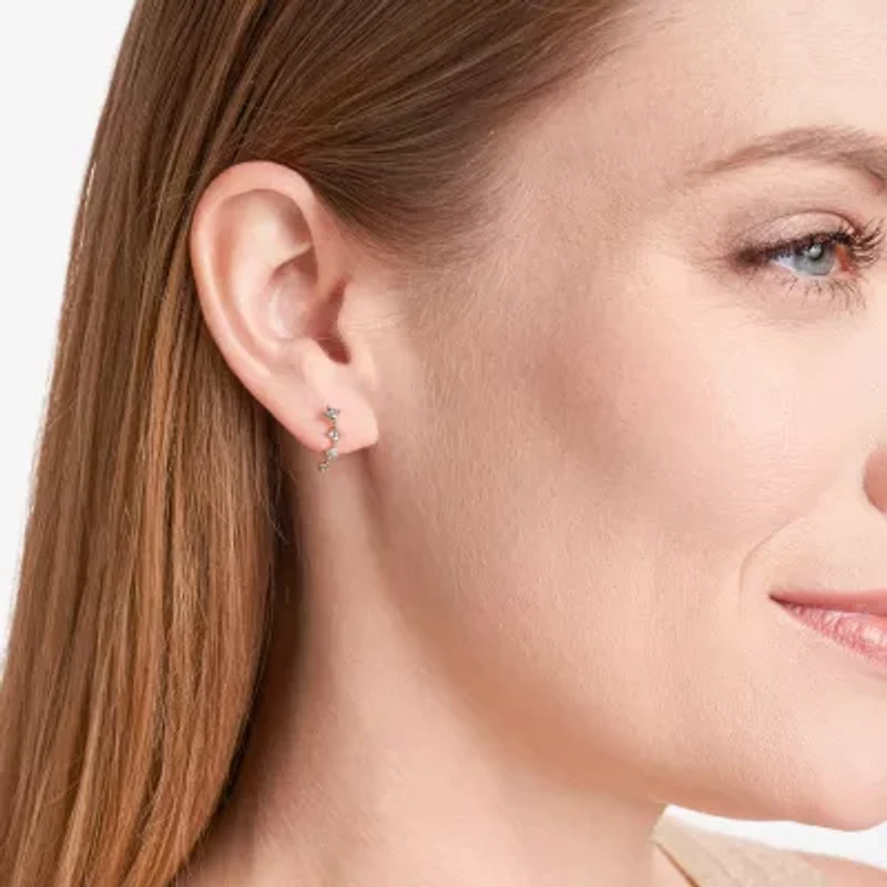 Sparkle Allure Crawler Womens White Diamond Accent Curved Ear Climbers