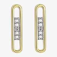 Sparkle Allure White Diamond Accent 12.9mm Bar Stud Earrings