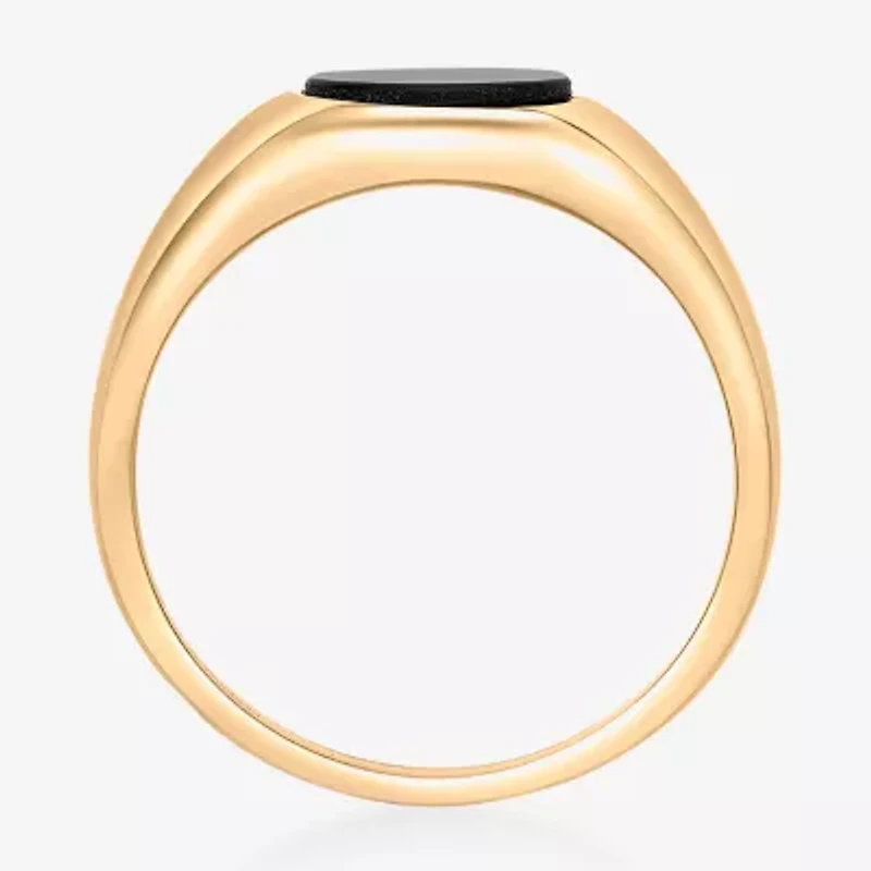 Womens Genuine Black Onyx Sterling Silver Round Cocktail Ring