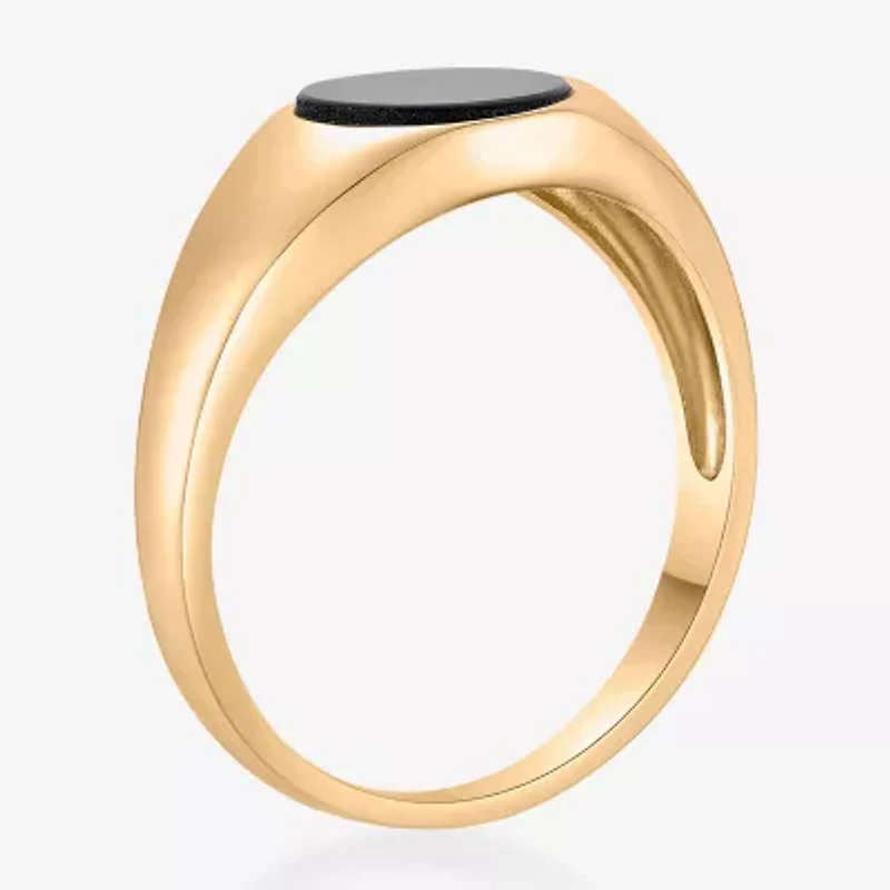 Womens Genuine Black Onyx Sterling Silver Round Cocktail Ring