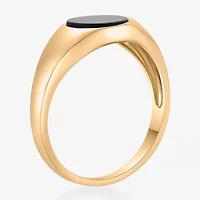 Womens Genuine Black Onyx Sterling Silver Round Cocktail Ring